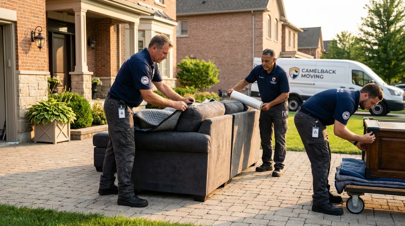 Large estate moving crew wrapping furniture in Paris, TX